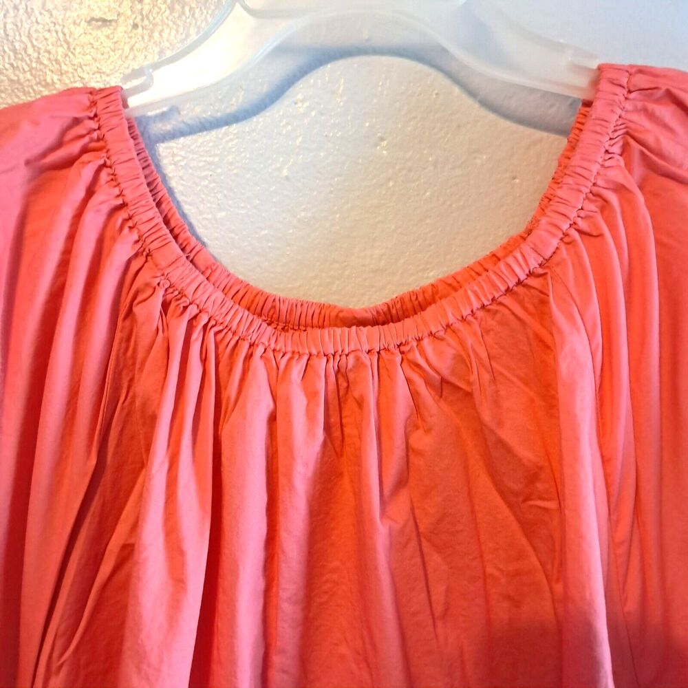 Old Navy Size 4X Blouse Coral Puff Sleeve Cutout Baby Doll Swing Blouse - Picture 5 of 16